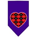 Unconditional Love Argyle Heart Red Screen Print Bandana Purple Large UN851608
